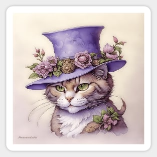 [AI Art] Cheeky cat with hat Sticker